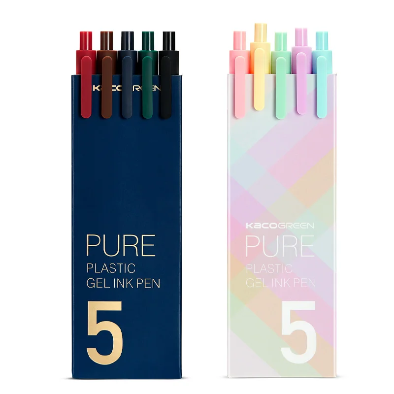 KACO Pure Candy Color Sign pen 0.5MM Gel Pen Stationery Student Set Retro Color Macaron Signing Pen For School Office KACO Refil
