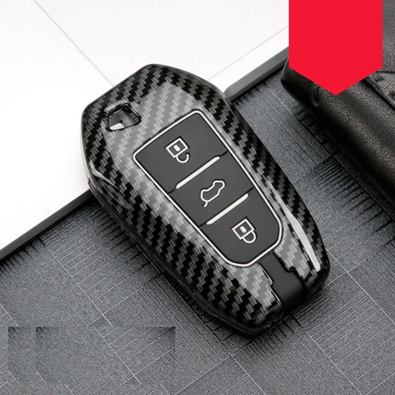 A Carbon Black Углеродное волокно сплав+ силиконовый автомобиль дистанционного ключа чехол для peugeot 208 308 508 3008 5008 для Citroen C4 Picasso DS3 DS4 DS5 DS6 - Название цвета: A Carbon Black