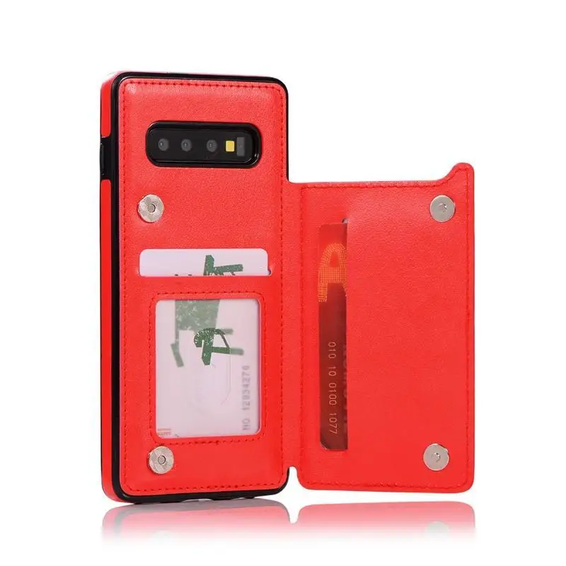 Чехол в стиле ретро с цветочным узором для samsung S10, S9, S8 Plus, S10E, S7 Edge, кожаный чехол-книжка для samsung Galaxy Note 10, Pro, 9, 8 - Цвет: Красный