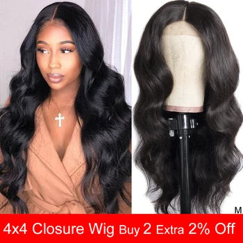 

Body Wave Wig 4x4 Lace Closure Wig Maxine Remy Human Hair Body Wave Lace Wigs for Women 30 inch Wig Long Wavy Wigs 150%