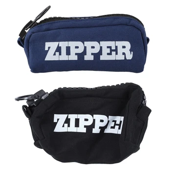 

2 Pcs Big Zipper Pencil Bag Canvas Cases School Pencil Case Stationery Storage Bag Pencilcase, Navy Blue & Black