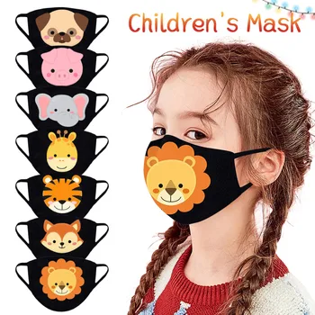 

7PCS Cute Animals Printing Windproof Face Mask Reusable Breathable Face Shield Mouth Cover Cloth Mouth Mask Washable mondmaskers