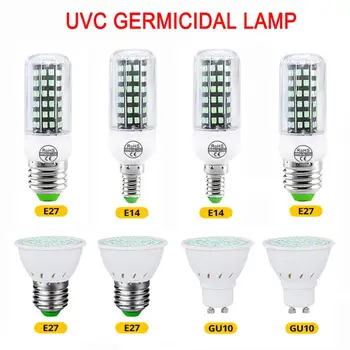 

1PCS E14 Germicidal Light Lamp UV Sterilizer E27 UVC LED Desinfection Lamp GU10 LED Ultraviolet Light Bulb кварцевая лампа