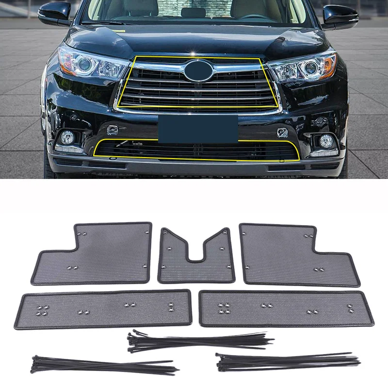 

Stainless Car Front Grille Insert Net Insect Screening Mesh Cover Trim For Toyota Highlander Kluger 2015 2016 2017