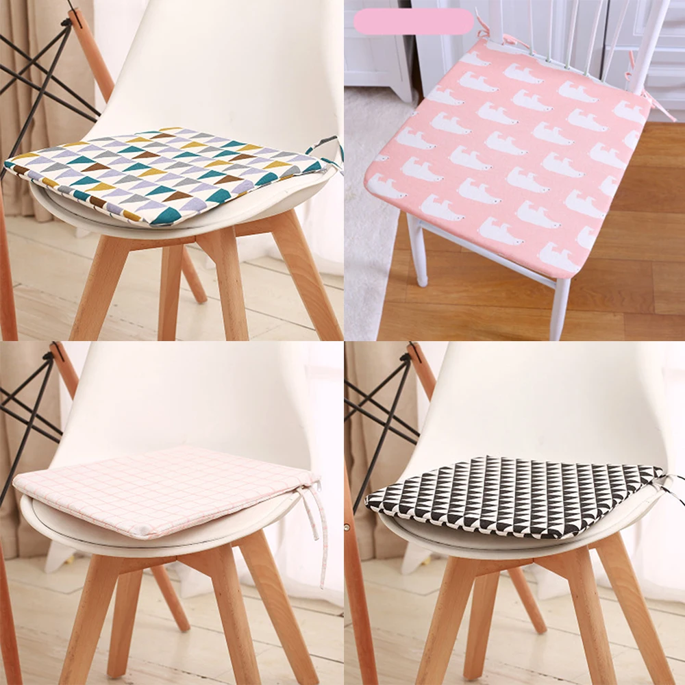 

Soft Thicken Pad Chair Cushion Solid Color Tied Rope Chair Cushion Dining Room Kitchen Office Home Decor Chair Cushion Decor