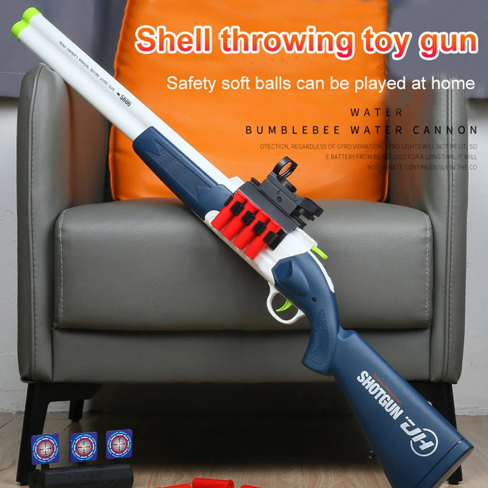 S686 dwubeczkowy pistolet zabawka na miękkie naboje pistolet pneumatyczny  karabin Airsoft zabawki dla chłopców Paintball prezent