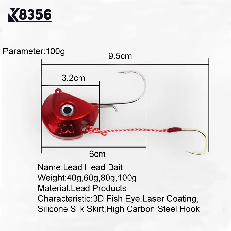 Приманка рыболовная K8356 40/60/80/100 г приманки из свинца двойные крючки для ловли рыбы