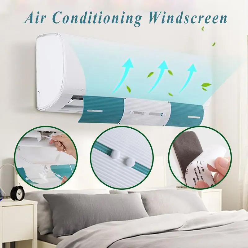 

PVC Adjustable Windshield Air Condition Retractable Deflector Baffle Anti-wind Shield Wind Guide Air Conditioning Baffle Shield
