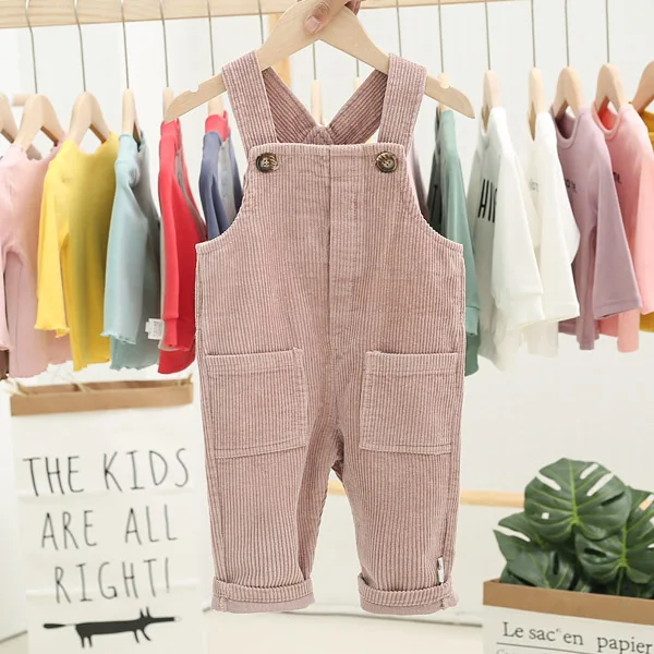 PInk MILANCEl/ детские комбинезоны, детские комбинезоны, однотонные вельветовые штаны для мальчиков, зимние комбинезоны для детей, одежда для девочек - Цвет: PInk