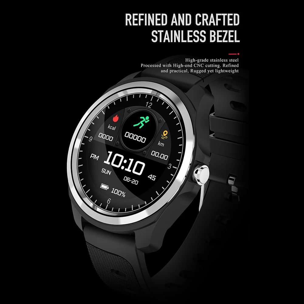 LTP Round Screen Waterproof Smart Watch Men Bluetooth Smartwatch Pedometer Heart Rate Monitor Wristwatch