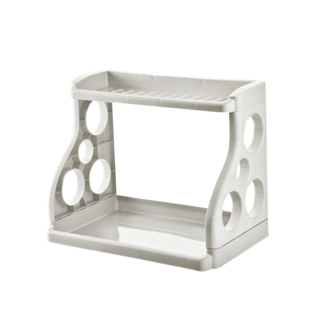 

2 Tiers Nordic Style Shelf Kitchen Organizer Storage Rack for Bathroom Living room - Grey