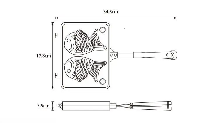 Taiyaki японская Рыбная форма Жаростойкие формы для вафель сковорода, японская блинная двойная Сковорода Из Нержавеющей Стали Frypan для домашнего торта инструменты
