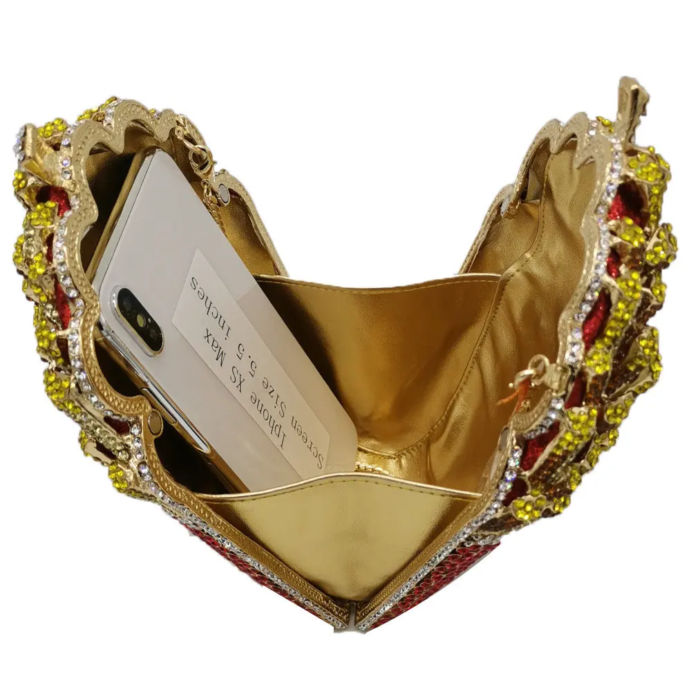 Minaudiere сумки с кристаллами, дизайнерские Стразы, картофель фри, чипсы, клатч, сумки для женщин, кошелек, Свадебные вечерние сумки