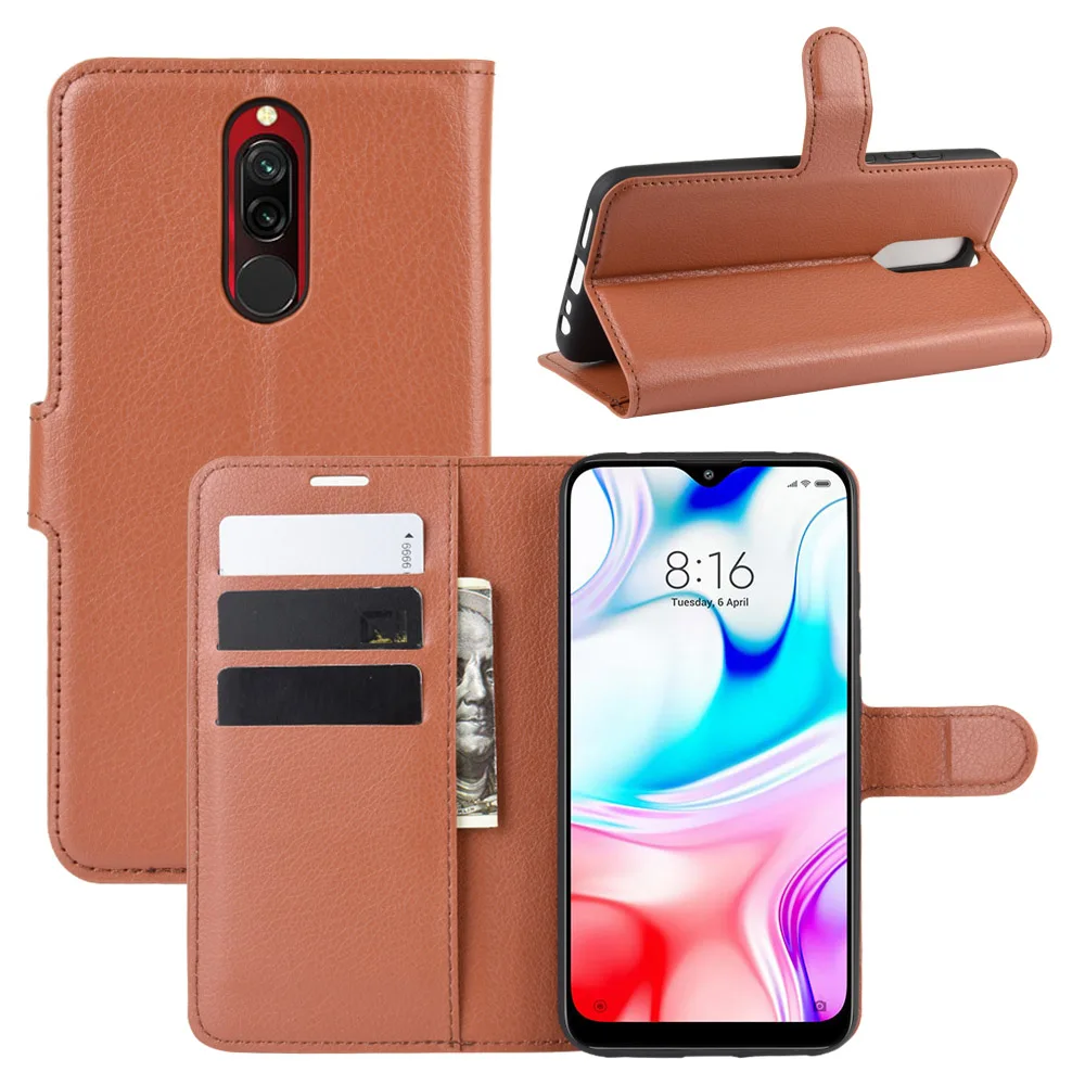 Чехол для Xiaomi Redmi 8, чехол для Redmi 8A, кожаный чехол-кошелек, чехол держатель для карт, чехол для телефона, черный чехол-книжка для Xiaomi Redmi 8 8a