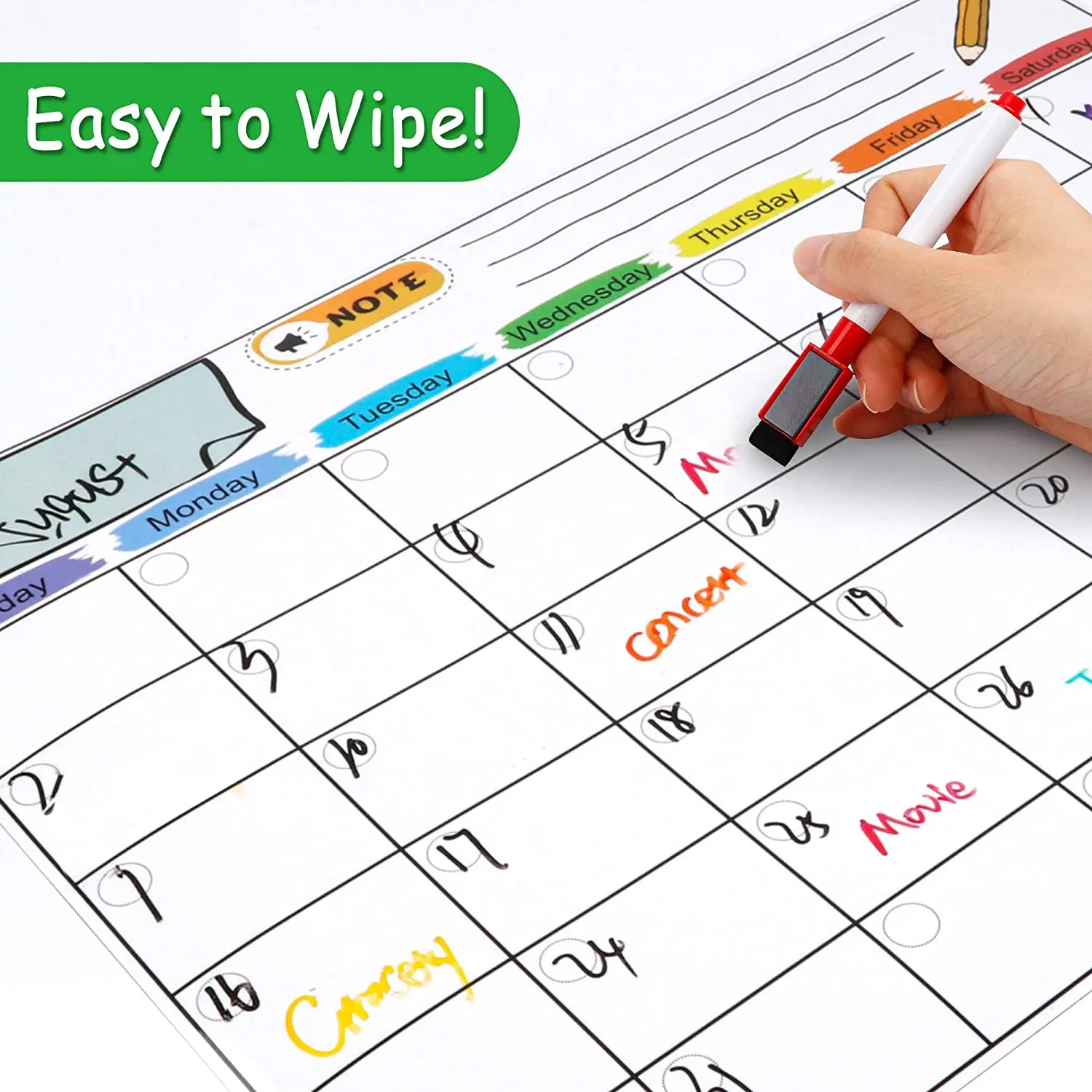 Magnetic Dry Erase Board Calendar Whiteboard Refrigerator Stickers