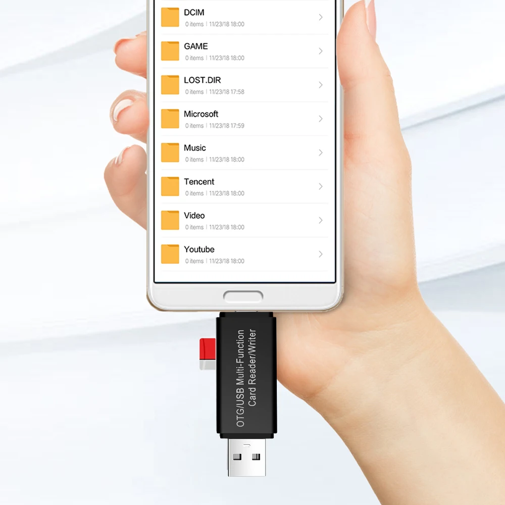 Micro USB OTG кардридер адаптер Универсальный Micro USB OTG TF/SD кардридер телефонный удлинитель-переходник Micro USB OTG адаптер Черный