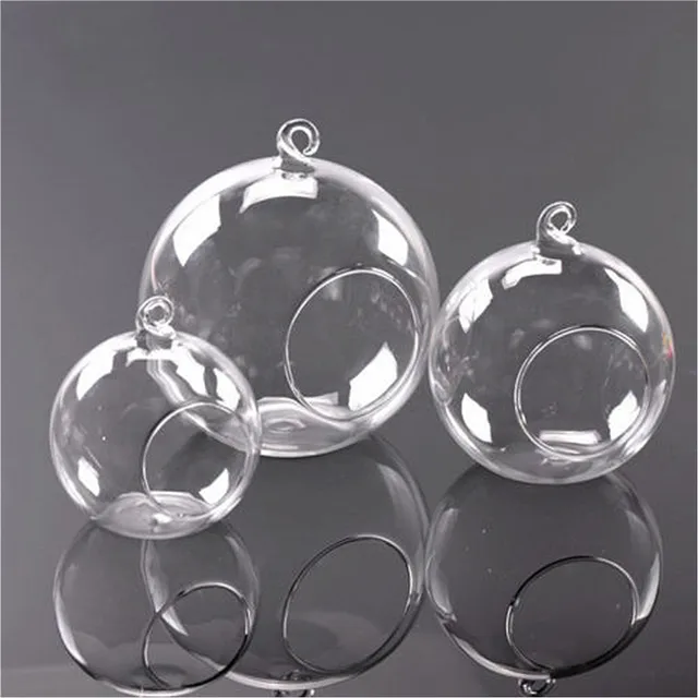 1Pc 8/10 Cm Tiszta Függő Golyó Üveggyertyatartó Tealight Globes Terrárium Esküvői Gyertya Váza Otthoni Bár Dekoráció - Image 2