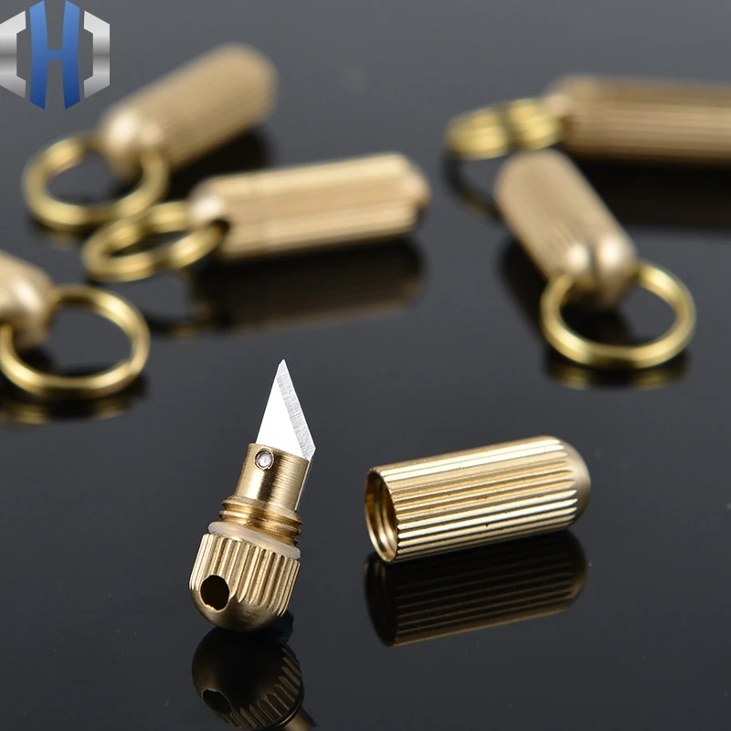 Латунный капсульный нож Распаковка карманный нож брелок EDC нож