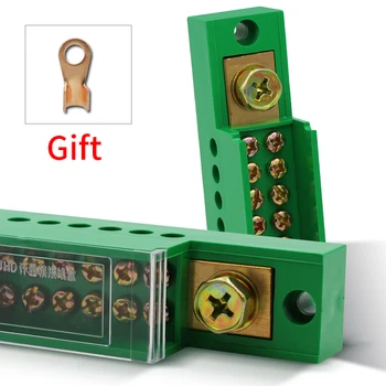 

1pcs Connection Distribution Box 1-in 12-out Three phase Green Terminal Block Row Junction Metering Box Part Line