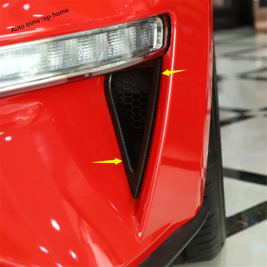 Yimaautotrims спереди днем дневные ходовые огни лампы рамка Обложка отделка, пригодный для Ford Mustang ABS карбоновое волокно