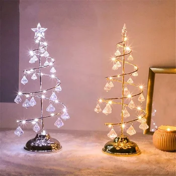 

Gold Silver Led Christmas String Light Tree Bedroom Christmas Decoration Table Lamp Warm White Cold White Desk Decor Night Light