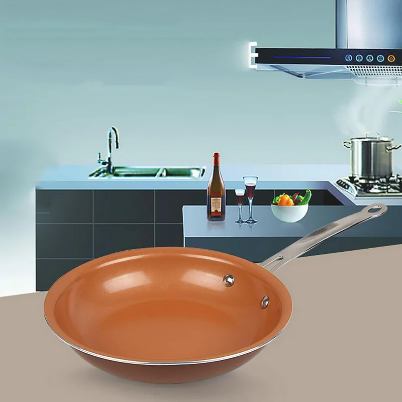 Антипригарная медная сковорода с керамическим покрытием и индукцией приготовления пищи, духовка и посудомоечная машина Безопасный