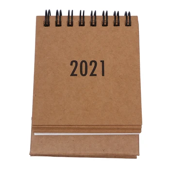 

Mini 2021 Desktop Calendar Foldable Coil Calendar Home Office School Desk Decoration Memo Gifts