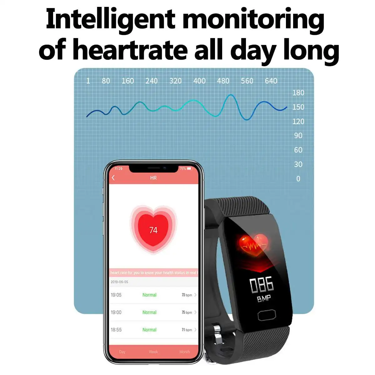 1,14 дюймов Smartband браслет для смарт-часов фитнес-браслет пульсометр кровяное давление кислородный спортивный браслет для женщин и мужчин