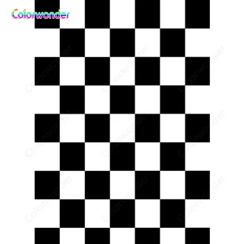 

Vinyl Black and White Squares Lattice Photography Backdrop Personalized Photographic Backgrounds For Photo Studio