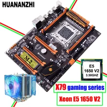 Компьютерное оборудование HUANANZHI deluxe X79 LGA2011 игровая материнская плата с M.2 слотом процессор Intel Xeon E5 1650 V2 3,5 ГГц с кулером