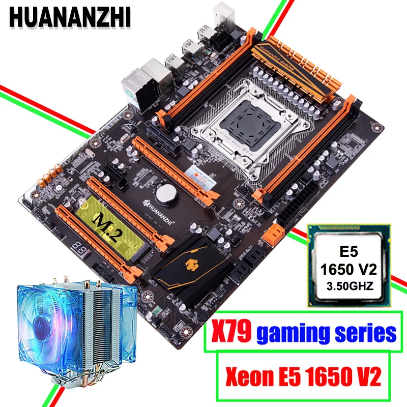 Компьютерное оборудование, игровая материнская плата HUANANZHI deluxe X79 LGA2011 с M.2 слотом, ЦП Intel Xeon E5 1650 V2 3,5 ГГц с кулером Компьютерное оборудование, игровая материнская плата HUANANZHI deluxe X79 LGA2011 с M.2 слотом, ЦП Intel Xeon E5 1650 V2 3,5 ГГц с кулером