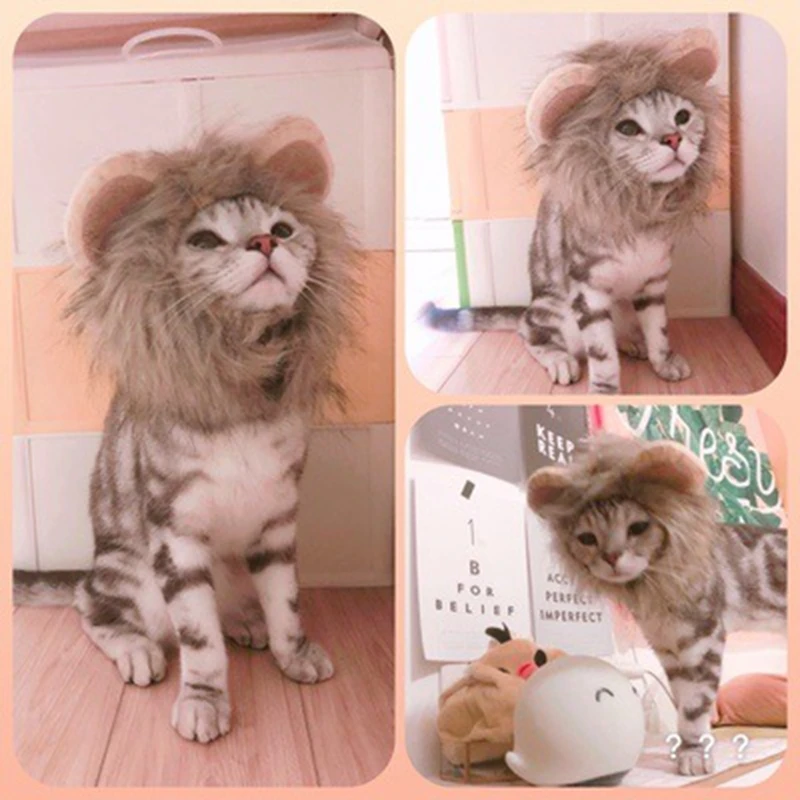 Pet Clothes for Dog Hat for Cats Dogs Puppy Dress Up Lion Mane Wig for Dogs Halloween Pet Dog Cat Costume Hat Head Sets for Pets