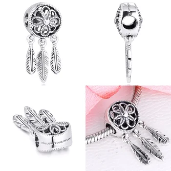 

Fit 925 Silver Original Charms Bracelets Dream Catcher Charm Beads Pendant For Sterling Original Bangle Jewelry Making DIY