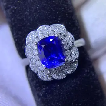

Y401 Fine Jewelry Sapphire Ring Natural 2.04ct Unheat Blue Sapphire Gemstone Pure 18 K Gold Jewelry For Women Diamonds Rings