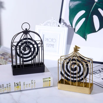 

Mosquito Coil Home Gold Wrought Iron Mosquito Reptiles European Creative Hollow Versatile Bedroom Living Room Bird Cage Summer