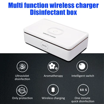 

UV Light Phone Sterilizer Box 2in1 Mobile Phone Wireless Charging Cleaner Sterilizer Multi-function Ultraviolet Disinfection Box