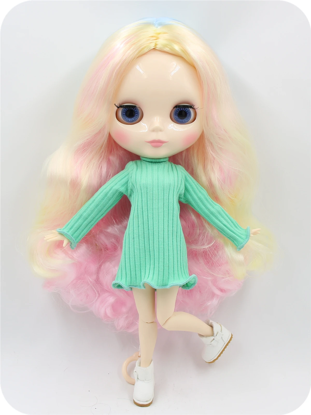 Neo Blythe Doll with Multi-Color Hair, White Skin, Shiny Cute Face & Factory Jointed Body 2