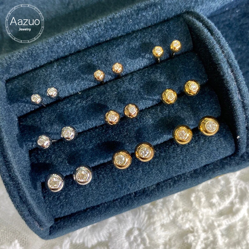 Aazuo из белого золота 18 карат желтое золото розовое настоящие бриллианты