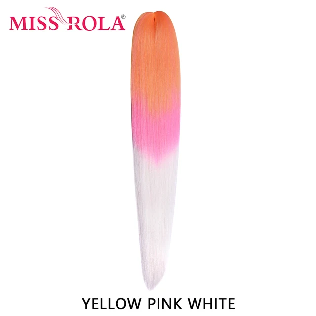 Miss Rola Synthetic 26 Inches 75g Kanekalon Hair Wholesale Bulk Braid Hair Extension Pre Stretched Pink Blonde Twist Jumbo Braid M#33