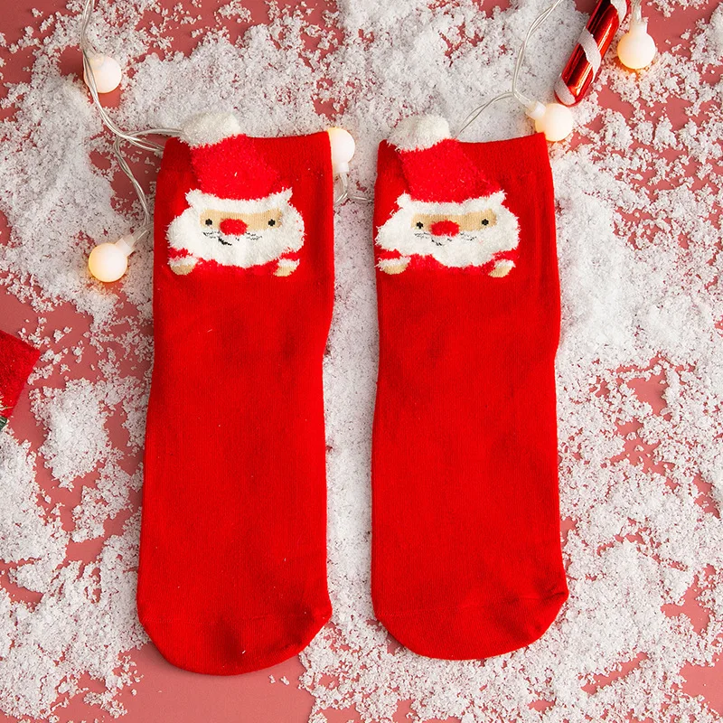 1 Pair Women Socks Casual Winter Christmas David's Deer Cotton Cartoon Keep Warm Cute Lady Girls Sock Gift | Женская одежда