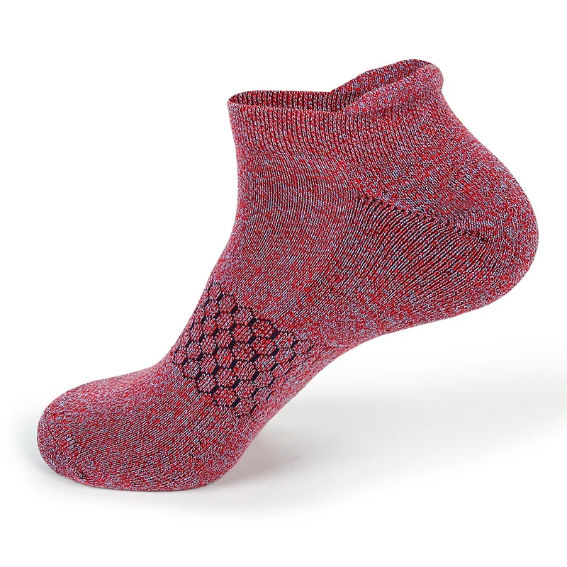 red calcetines ciclismo Мужские с глубоким вырезом спортивные носки хлопковые Компрессионные носки для бега профессиональные беговые баскетбольные велосипедные носки Походные спортивные носки - Цвет: red
