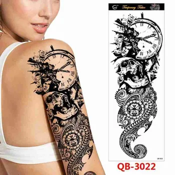 

48x17cm Large Flower Arm Sleeve Tattoo With Full Arm Waterproof Temporary Tattoo Sticker Men Full Flower Tatoo Body Art Tattoo