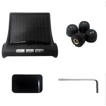 

Solar Wireless Tire Pressure Monitor System External English TPMS Car Tire Pressure Temperature Detection