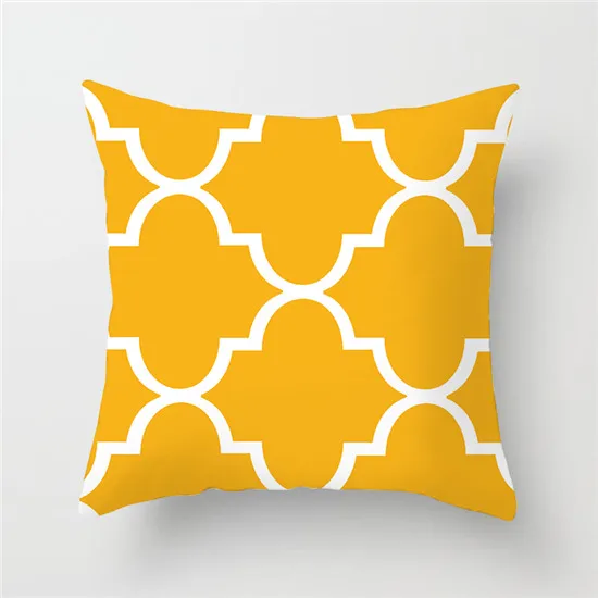 Fuwatacchi желтые с геометрическим узором Чехлы для подушек Алмазная подушка с узором "волна" чехол для украшения домашнего стула квадратные серые наволочки 45*45 см - Цвет: PC04795