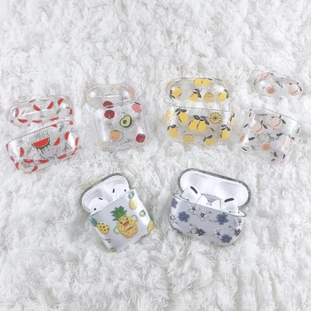 

For AirPods 3 Case Fruit Pattern Transparent Clear Hard Plastic Wireless Bluetooth Earphone Cases For Apple Airpods pro Cover