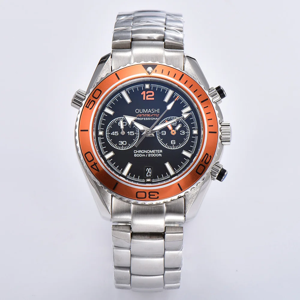 Мужские часы автоматические механические с сапфировым стеклом чехол из