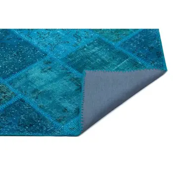 

Handmade Turquoise Vintage Overdyed Patchwork Area Rug 120x180 Cm-3'11''X5'11''