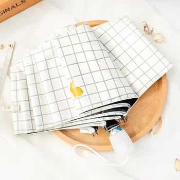 

Durable Three Folded Umbrella Rain Women Automatic Sunscreen Waterproof Feamle Umbrella Large Size Sun Pocket Parasol Rain Gear