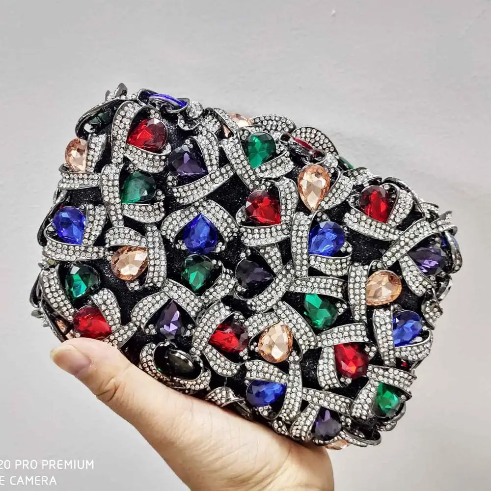 Colorful 1 Champange клатч роскошный кристалл алмаза вечерние сумки для невесты розовое золото женский кошелек SM18 - Цвет: Colorful 1