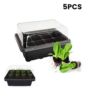 

5PCS 12 Hole Seedling Trays Seed Plant Flower Grow Box Propagation For Gardening Grow Germination Box garden plant pot